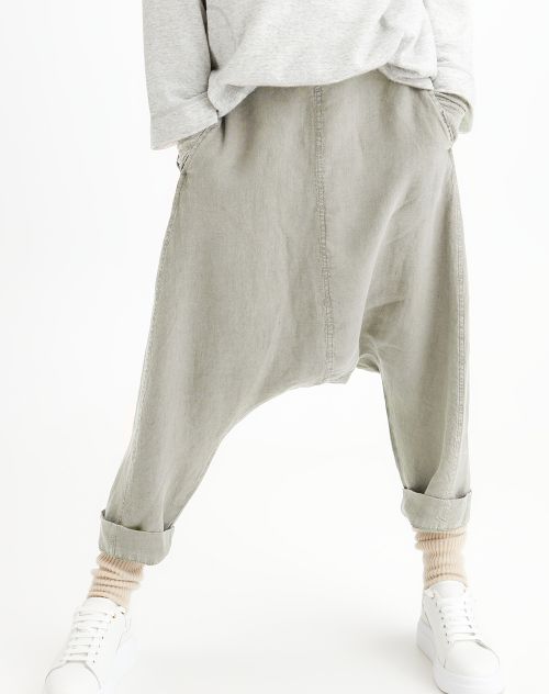 By Basics Own Deep Crotch Hose Leinen stone