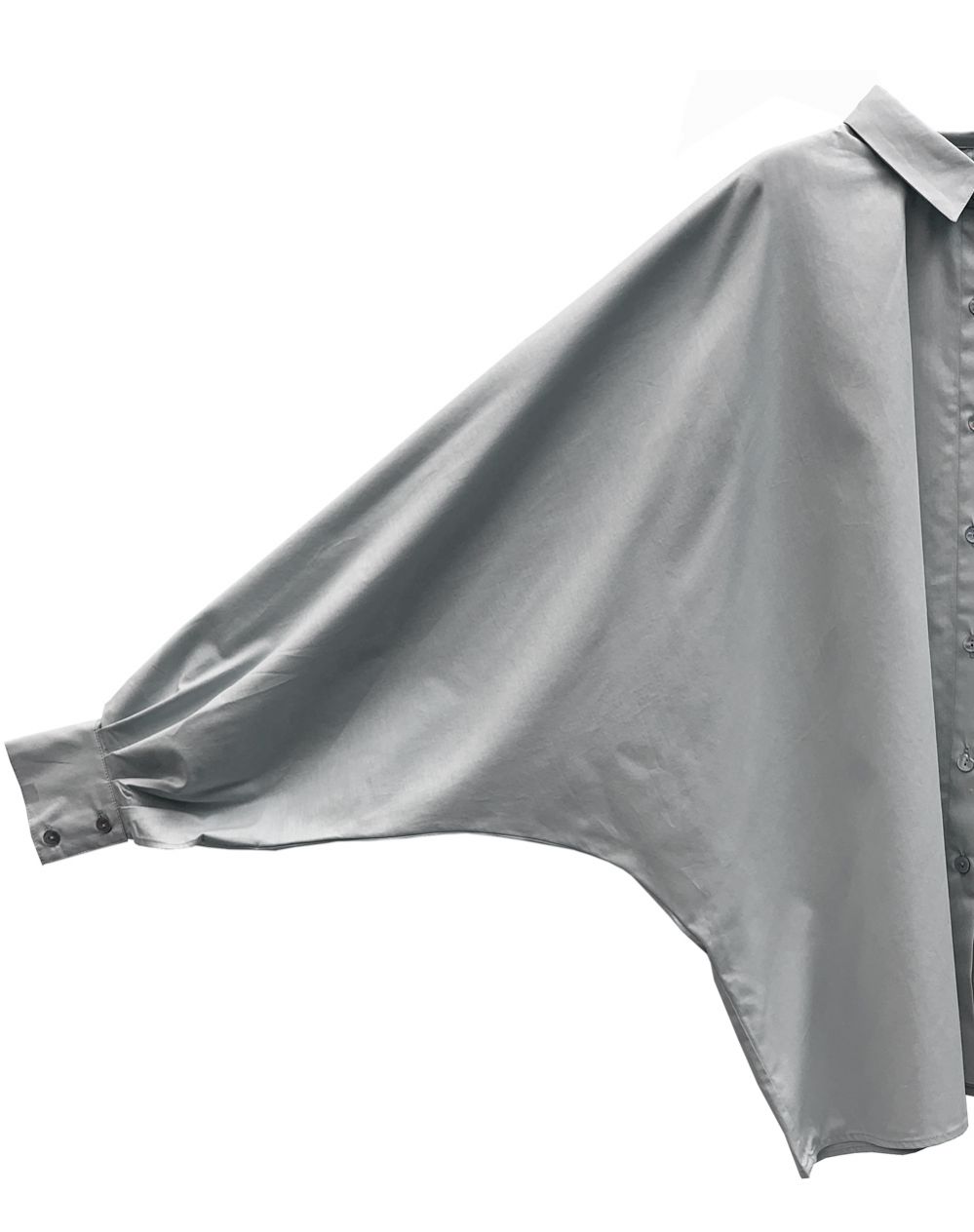 Hedda William Bat Wing Blouse Hedwig Bio Popelin grey