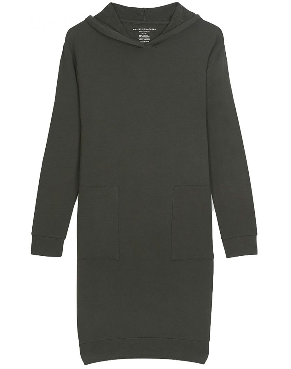 Majestic Filatures Sweat Kleid mit Kapuze graphite green