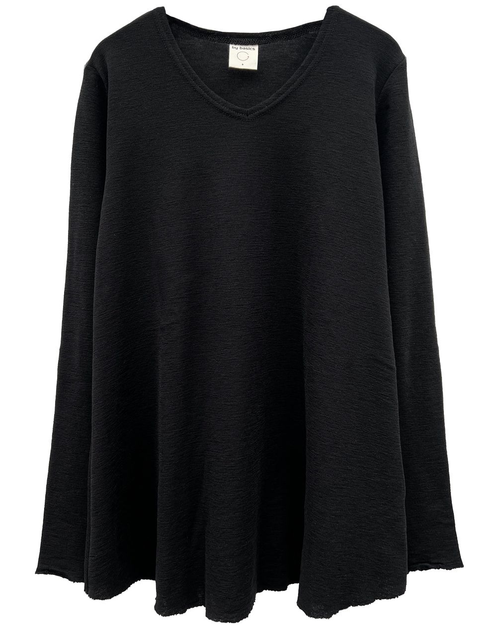 By Basics A-Line Merino V-Longsleeve black