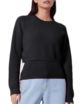 Not Shy Kaschmir Cropped Pullover Mikena black