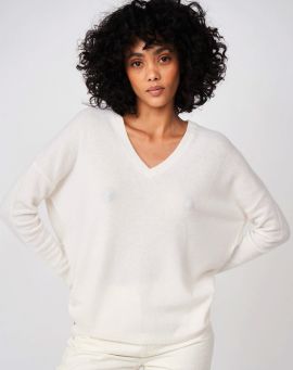 Les tricots de Lea Kaschmir Poncho Sweater Monjako milk