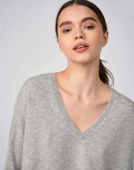 Les tricots de Lea Kaschmir Poncho Sweater Monjako gris chine