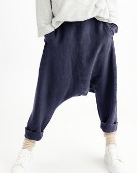 By Basics Own Deep Crotch Hose Leinen midnight blue