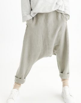By Basics Own Deep Crotch Hose Leinen stone